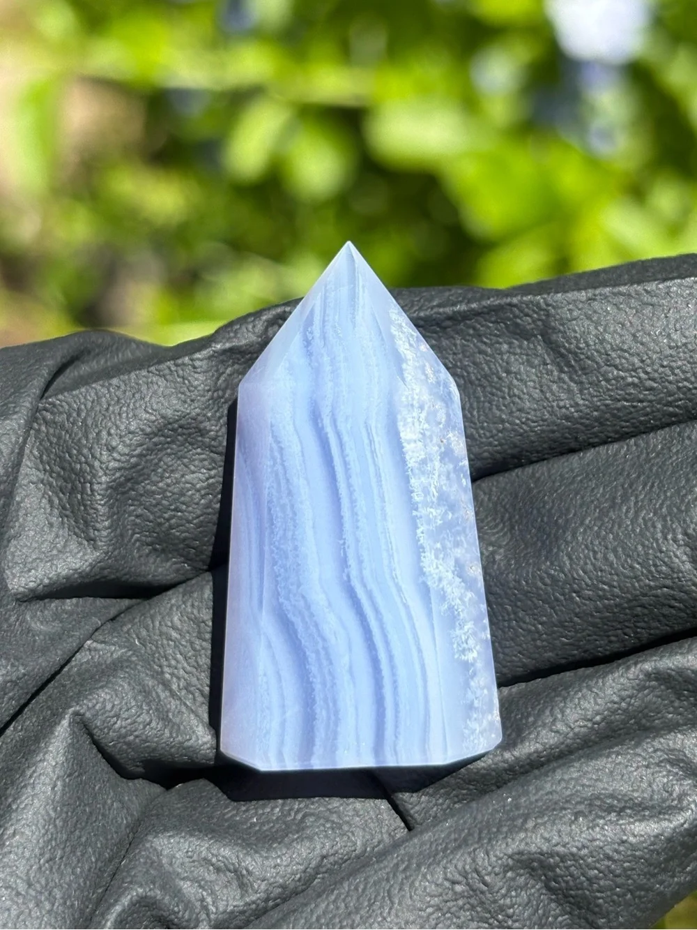 Small Blue Lace Agate Crystal Tower